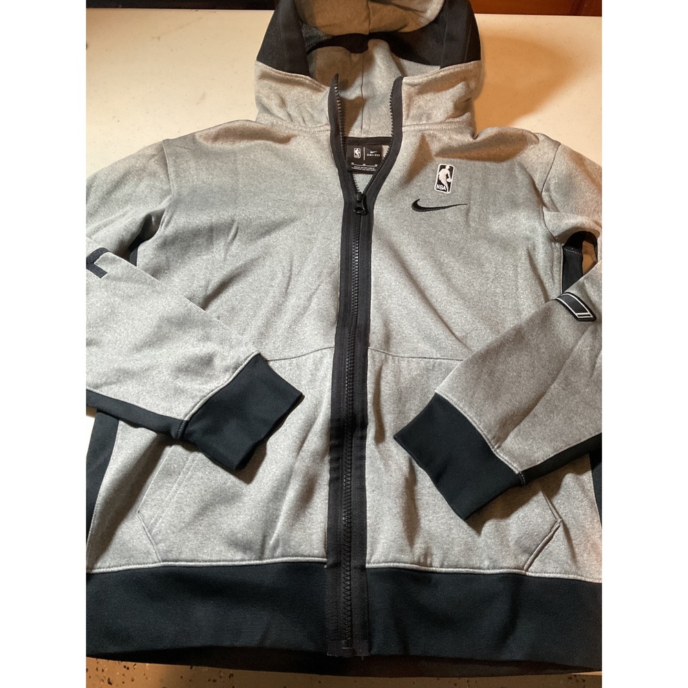 Nike NBA Utah Jazz Dri-FIT Full Zip Hoodie Gray Black Boys Medium 10-12